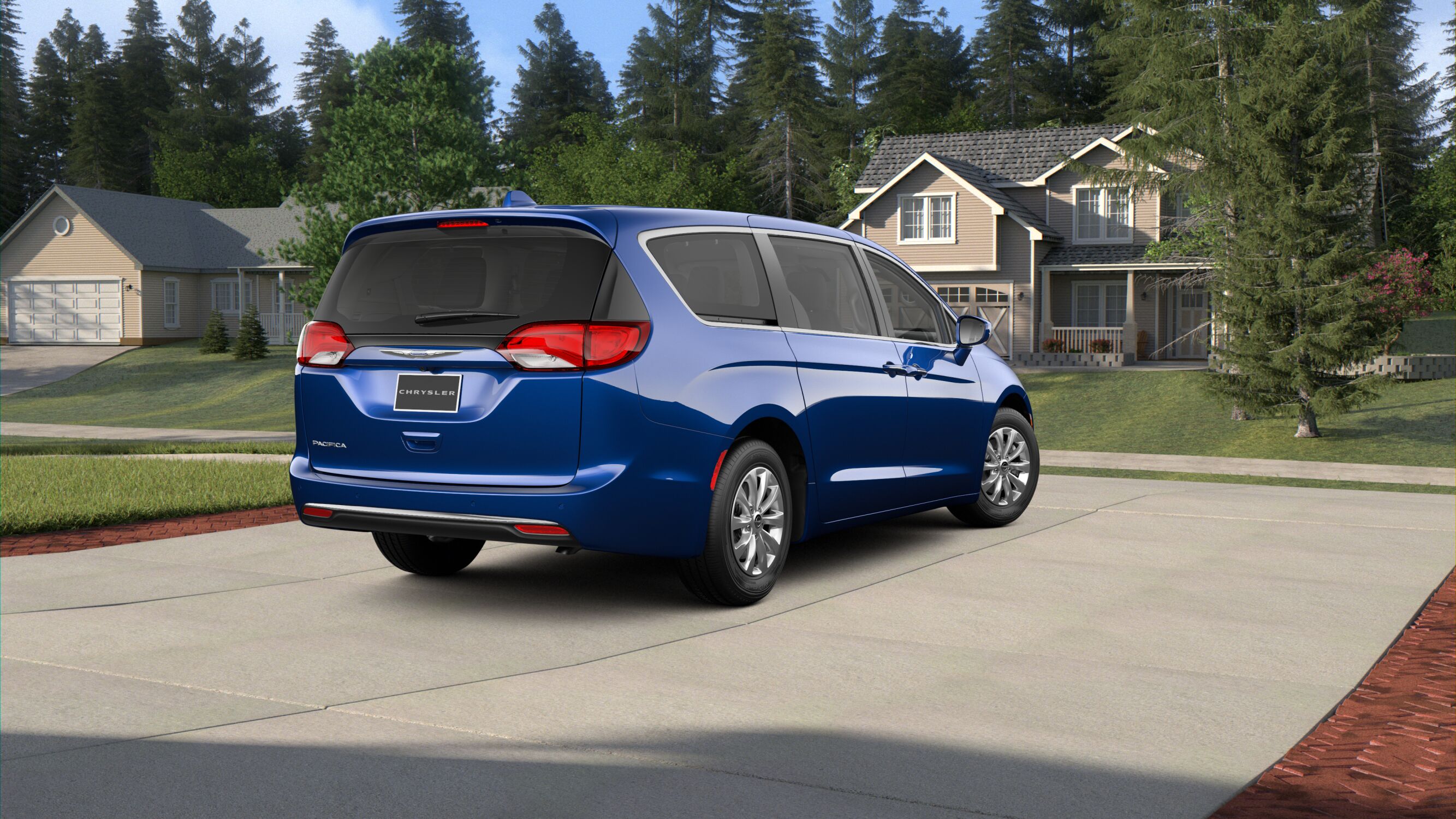 2019 Chrysler Pacifica Touring Plus Ocean Blue Exterior Rear Picture